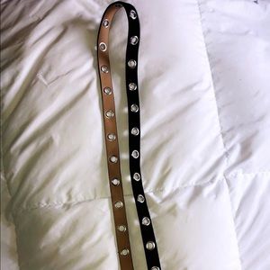 Black belt with silver holes